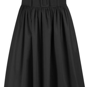 Black Eshakti swing gathered skirt, belt, pockets